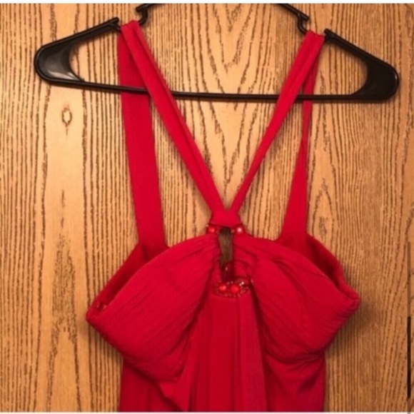 BCBGMaxAzria coral cut out bling sleeveless dress Sz S EUC - Picture 11 of 15